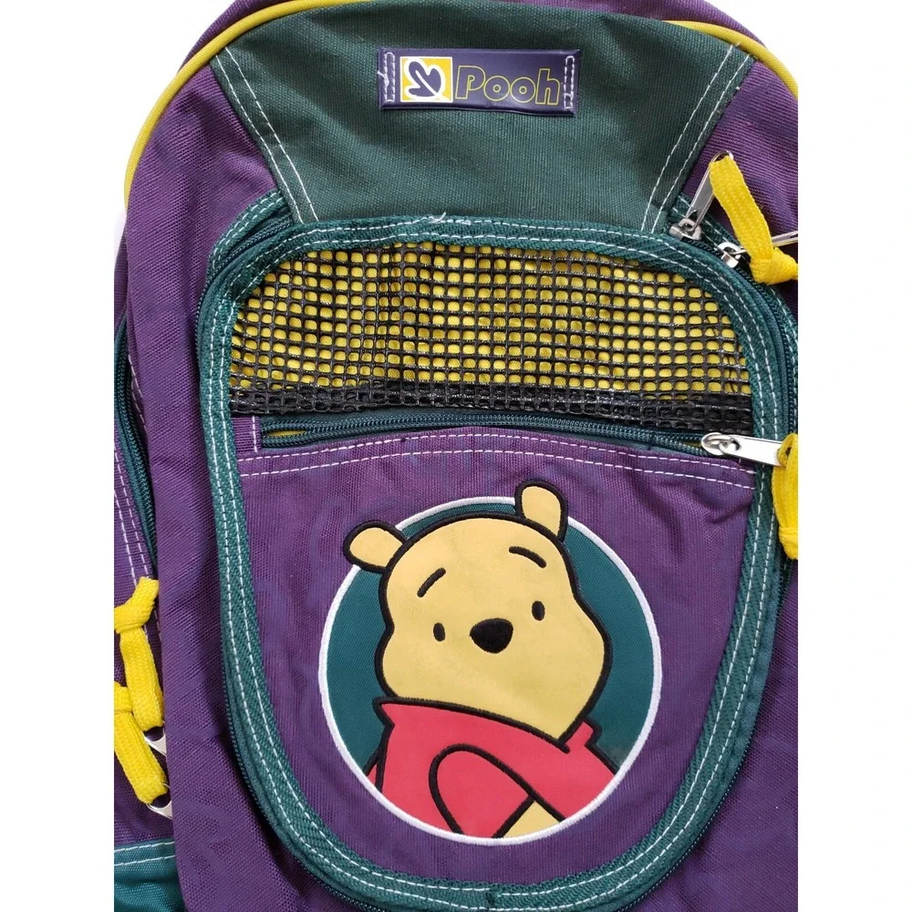 Vintage Disney‎ Winnie the Pooh Backpack Colorblock Purple Teal Yellow 90s NWT